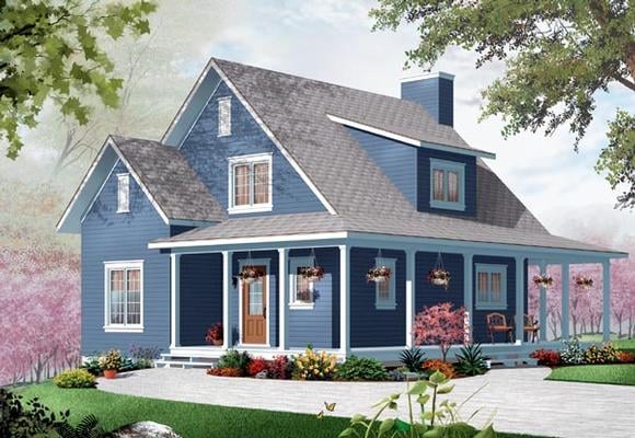 Country, Traditional House Plan 76215 with 3 Beds, 2 Baths Elevation