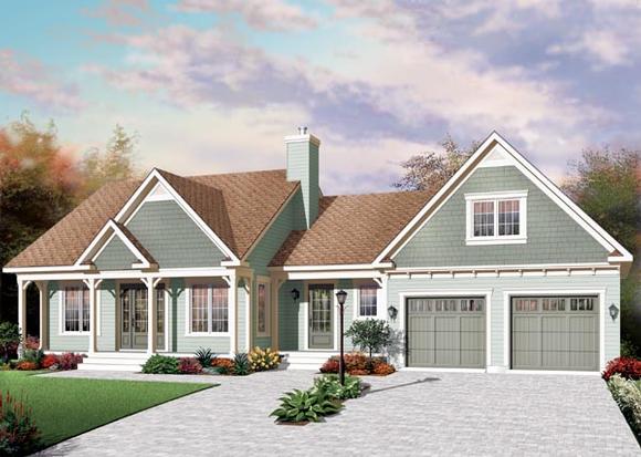 Country House Plan 76219 with 3 Beds, 2 Baths, 2 Car Garage Elevation