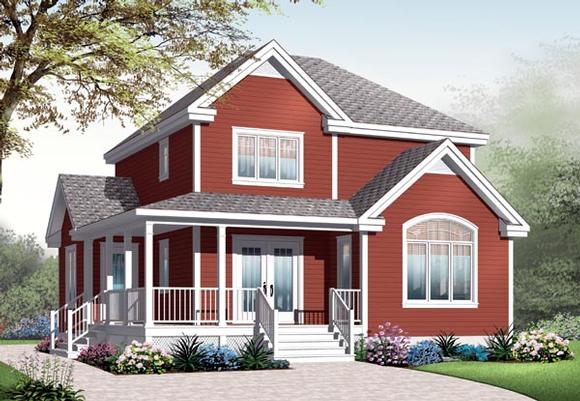 Country, Farmhouse House Plan 76221 with 3 Beds, 2 Baths Elevation