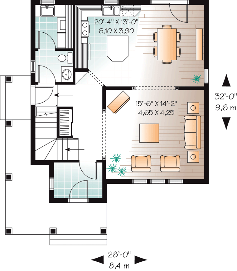 House Plan 76236 - Traditional Style with 1660 Sq Ft, 3 Bed, 1 Ba ...