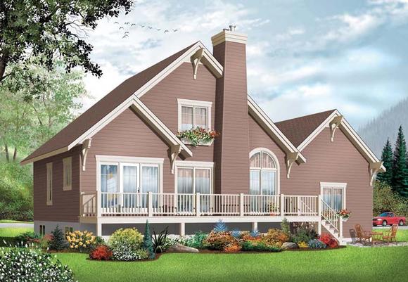 Coastal, Country House Plan 76238 with 3 Beds, 2 Baths, 1 Car Garage Elevation