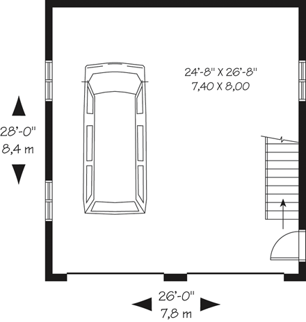 Traditional 2 Car Garage Apartment Plan 76239 First Level Plan