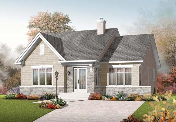 Traditional House Plan 76247 with 2 Beds, 1 Baths Elevation