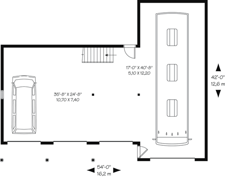 Traditional 3 Car Garage Plan 76278, RV Storage First Level Plan