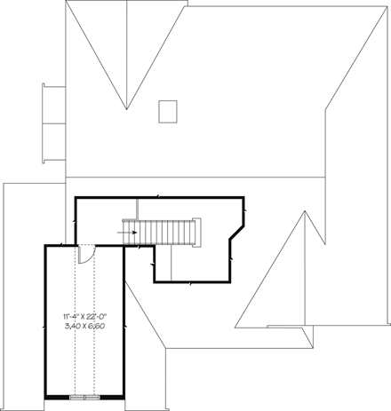 Country, Craftsman House Plan 76295 with 5 Beds, 4 Baths, 2 Car Garage Second Level Plan