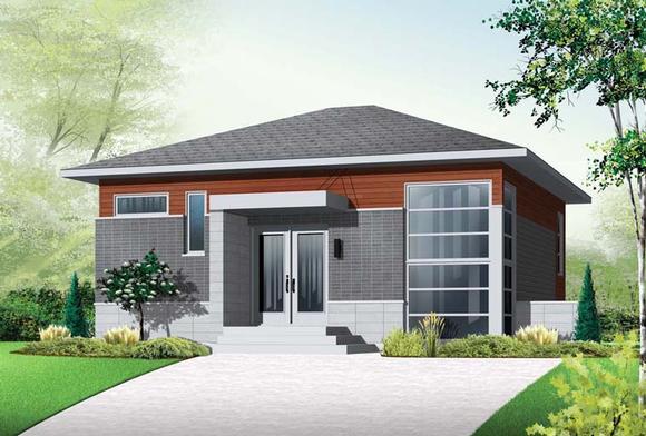 Contemporary, Modern House Plan 76298 with 3 Beds, 2 Baths Elevation