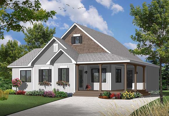 Cape Cod, Country House Plan 76313 with 3 Beds, 2 Baths Elevation