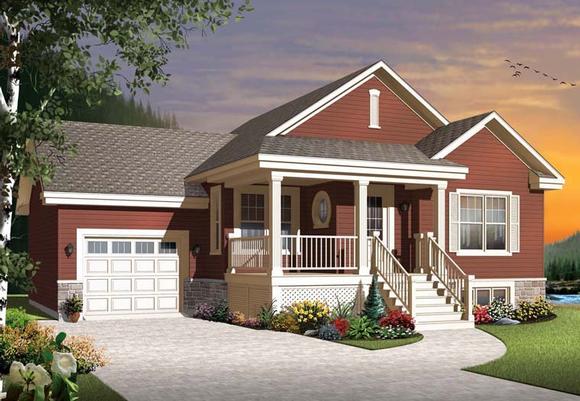 Country, Craftsman House Plan 76314 with 2 Beds, 1 Baths, 1 Car Garage Elevation