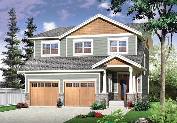 Country, Craftsman House Plan 76328 with 5 Beds, 3 Baths, 2 Car Garage Elevation