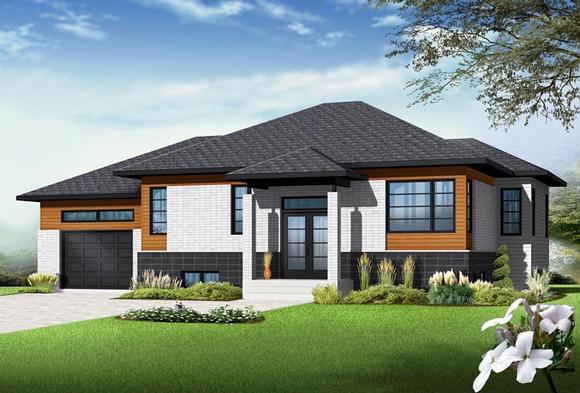 Contemporary House Plan 76343 with 2 Beds, 1 Baths, 1 Car Garage Elevation