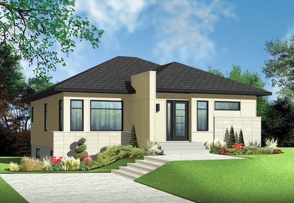 Contemporary House Plan 76347 with 2 Beds, 1 Baths Elevation