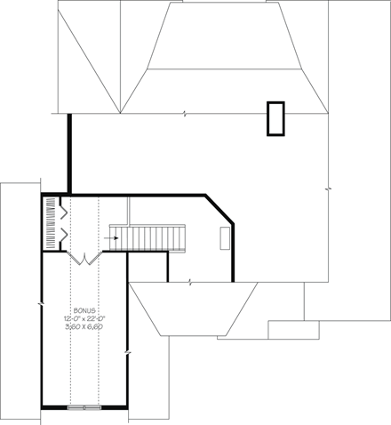 Country, Craftsman House Plan 76350 with 3 Beds, 2 Baths, 2 Car Garage Second Level Plan