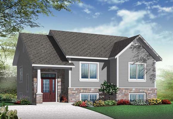 Craftsman House Plan 76358 with 2 Beds, 1 Baths Elevation