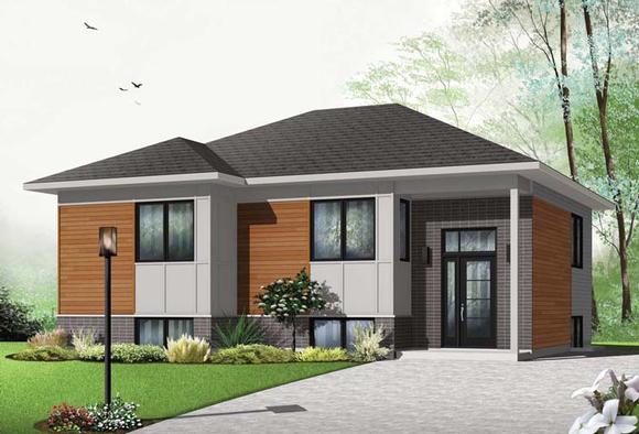 Contemporary House Plan 76359 with 2 Beds, 1 Baths Elevation