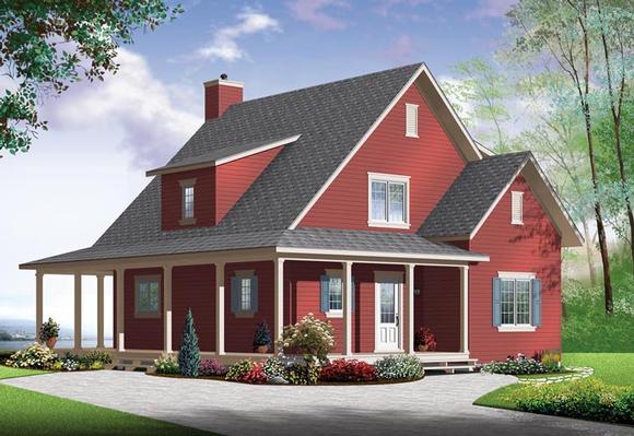 Country House Plan 76364 with 4 Beds, 2 Baths Elevation