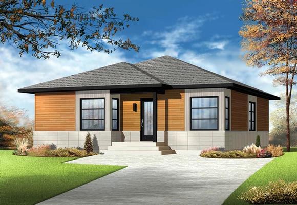 Contemporary House Plan 76381 with 2 Beds, 1 Baths Elevation