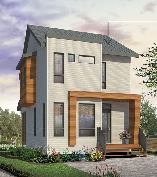 Contemporary Plan with 976 Sq. Ft., 3 Bedrooms, 2 Bathrooms Elevation