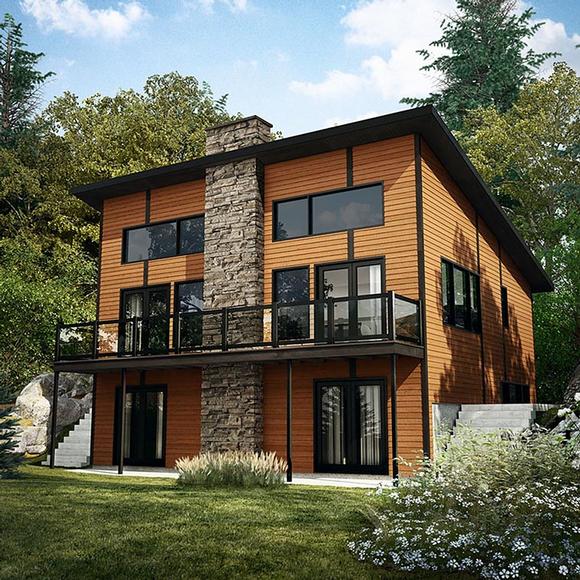 Contemporary, Modern House Plan 76404 with 3 Beds, 2 Baths Elevation