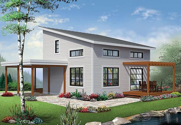 House Plan 76405 - Modern Style with 1200 Sq Ft, 2 Bed, 2 Bath