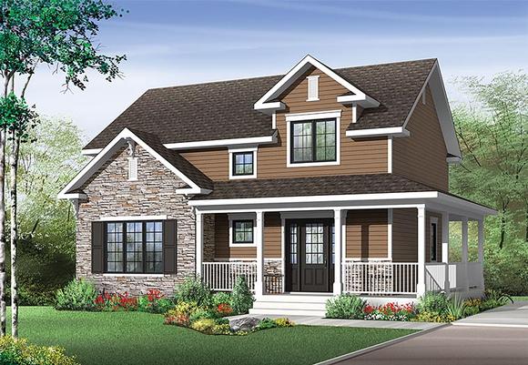 Country, Craftsman, Farmhouse House Plan 76416 with 3 Beds, 2 Baths Elevation