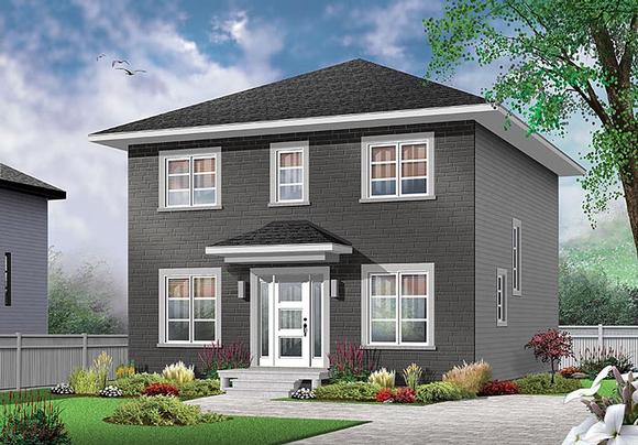 Contemporary, European, Traditional House Plan 76420 with 3 Beds, 2 Baths Elevation