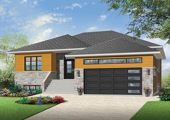 Contemporary, Southwest House Plan 76432 with 2 Beds, 2 Baths, 2 Car Garage Elevation