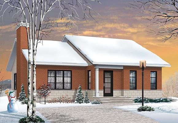 Ranch House Plan 76440 with 2 Beds, 1 Baths Elevation