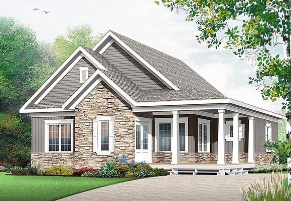 Cape Cod, Cottage, Country, Craftsman House Plan 76448 with 3 Beds, 3 Baths Elevation