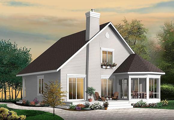 Cottage, Southern, Traditional House Plan 76452 with 4 Beds, 3 Baths Elevation