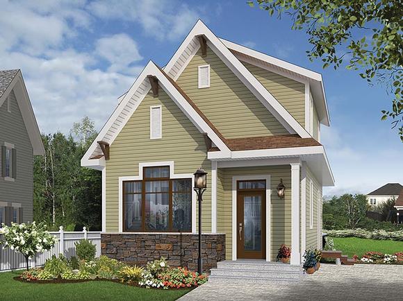 Cottage, Country, Craftsman, Tudor House Plan 76458 with 3 Beds, 2 Baths Elevation