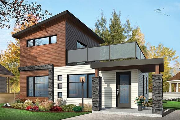Contemporary, Modern House Plan 76461 with 2 Beds, 2 Baths Elevation