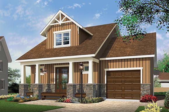 Cape Cod, Cottage, Country, Craftsman House Plan 76462 with 2 Beds, 2 Baths, 1 Car Garage Elevation