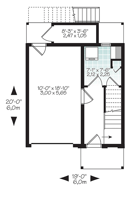 Contemporary, Modern House Plan 76463 with 3 Beds, 2 Baths, 1 Car Garage First Level Plan