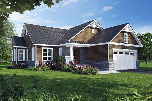 Bungalow, Cottage, Country, Craftsman House Plan 76464 with 3 Beds, 2 Baths Elevation