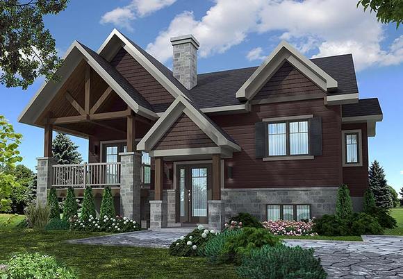 Contemporary, Country, Craftsman House Plan 76468 with 2 Beds, 1 Baths Elevation