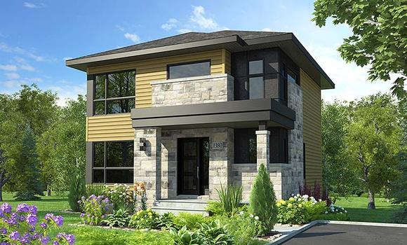 Contemporary, Modern House Plan 76469 with 3 Beds, 2 Baths Elevation