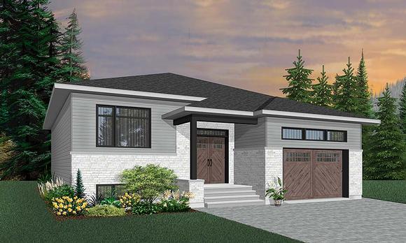 Contemporary, Modern House Plan 76484 with 3 Beds, 2 Baths, 1 Car Garage Elevation