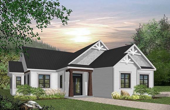 Country, Craftsman, Farmhouse, Ranch, Traditional House Plan 76485 with 3 Beds, 2 Baths, 2 Car Garage Elevation
