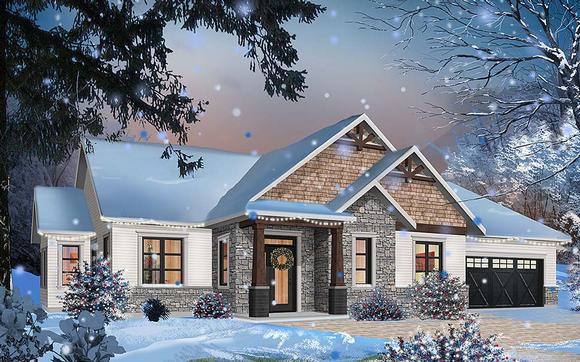 Country, Craftsman, Farmhouse House Plan 76488 with 3 Beds, 2 Baths, 2 Car Garage Elevation