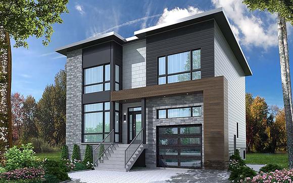 Contemporary, Modern House Plan 76502 with 4 Beds, 4 Baths, 1 Car Garage Elevation