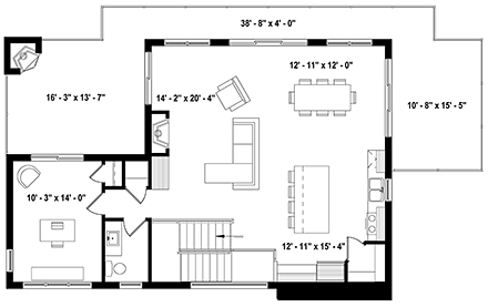 Cabin, Contemporary, Country House Plan 76504 with 3 Beds, 3 Baths, 1 Car Garage Second Level Plan