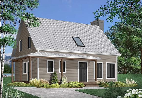 Colonial, Cottage, Country House Plan 76515 with 3 Beds, 2 Baths Elevation