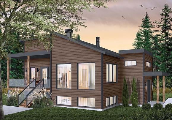 Contemporary, Cottage, Country, Modern, Ranch House Plan 76520 with 1 Beds, 1 Baths Elevation