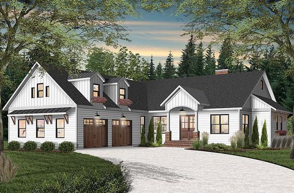 Cottage, Craftsman, Farmhouse House Plan 76523 with 3 Beds, 3 Baths, 2 Car Garage Elevation