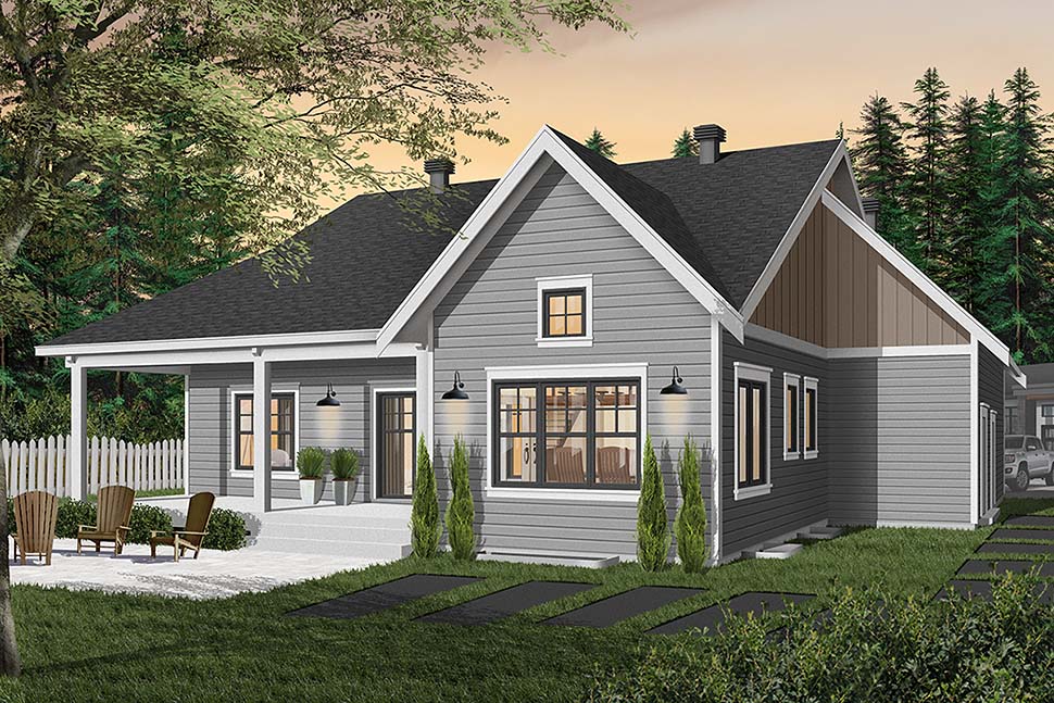 Bungalow Plan with 1556 Sq. Ft., 2 Bedrooms, 2 Bathrooms, 2 Car Garage Picture 5
