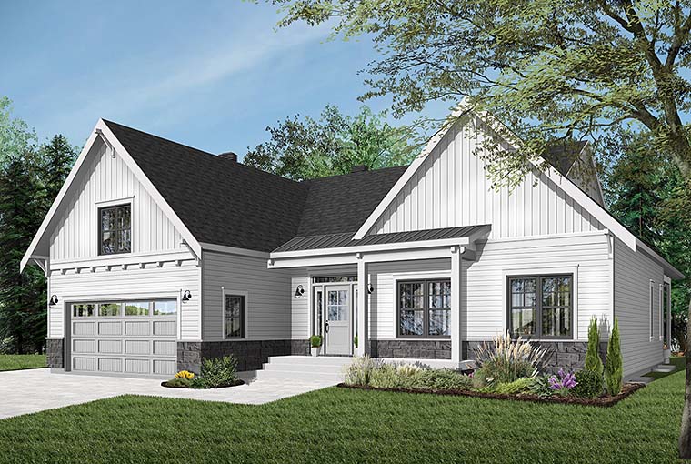 Bungalow Plan with 1556 Sq. Ft., 2 Bedrooms, 2 Bathrooms, 2 Car Garage Picture 6