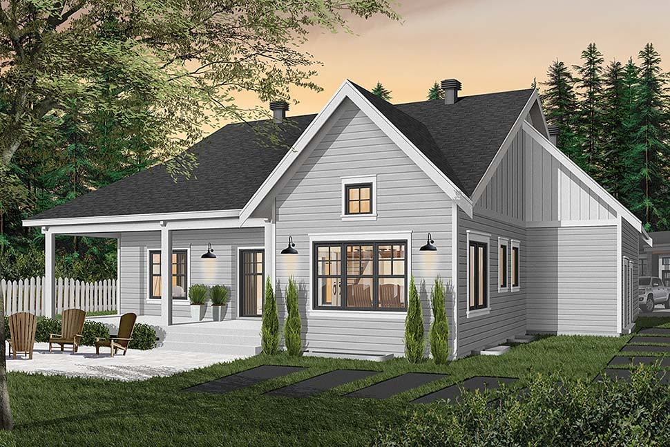 Bungalow Plan with 1556 Sq. Ft., 2 Bedrooms, 2 Bathrooms, 2 Car Garage Picture 7