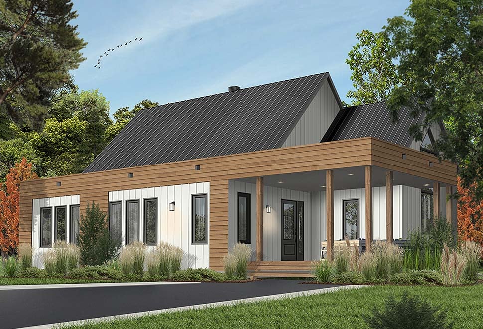 Contemporary, Cottage, Modern Plan with 1200 Sq. Ft., 2 Bedrooms, 1 Bathrooms Picture 4