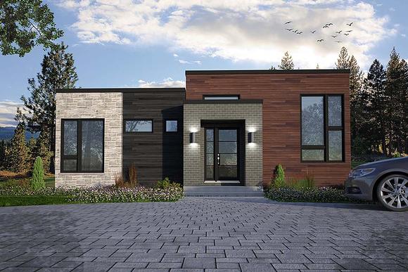 Contemporary, Cottage, Modern House Plan 76529 with 2 Beds, 1 Baths Elevation