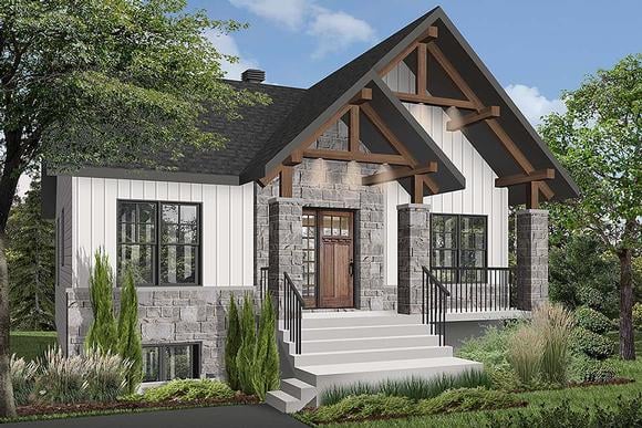 Cottage, Country, Craftsman House Plan 76532 with 2 Beds, 1 Baths Elevation